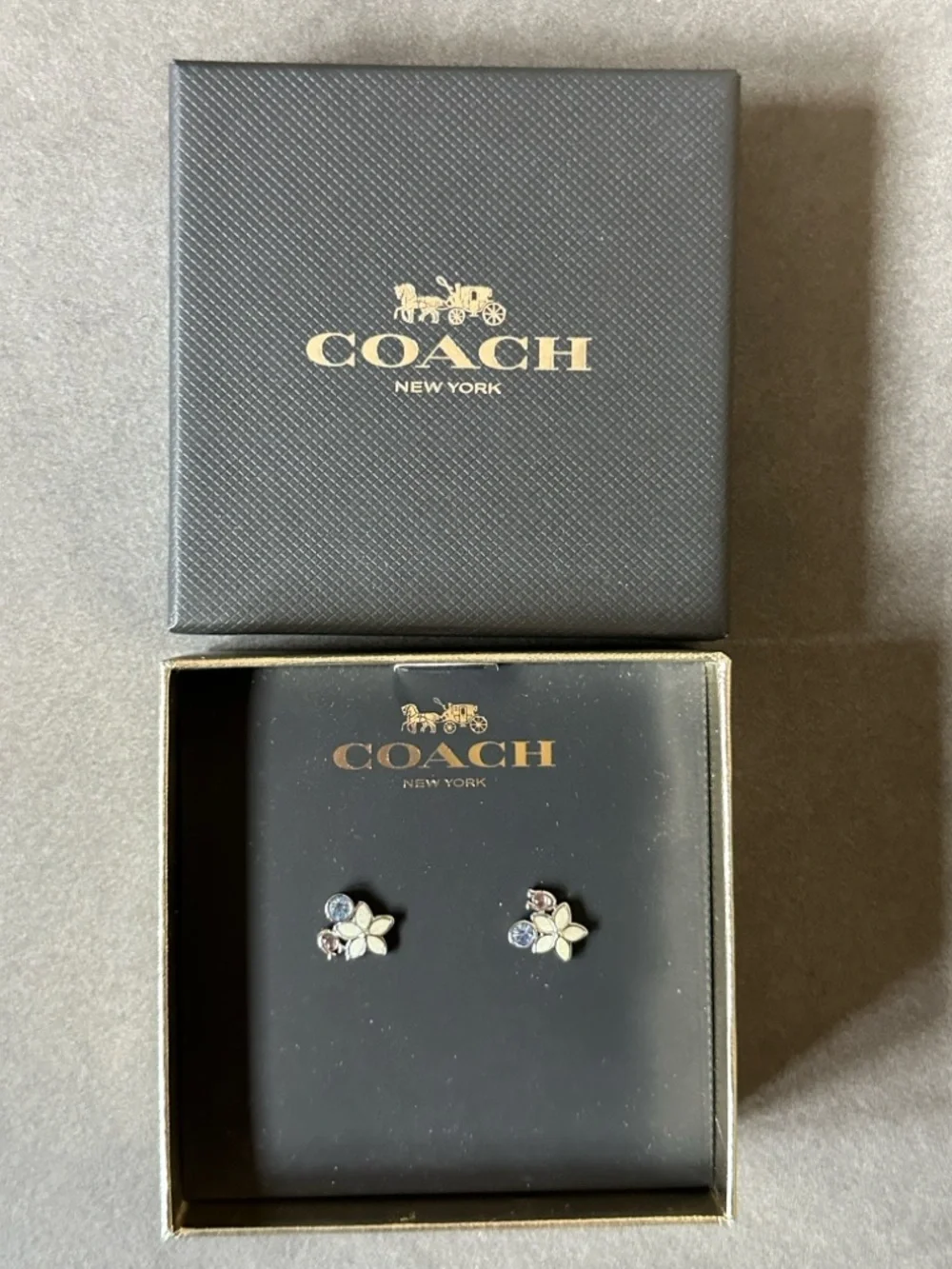 NIB Coach Women’s Wild Flower Floral Stud Earrings C9464 - NEW NWT - Picture 1 of 5